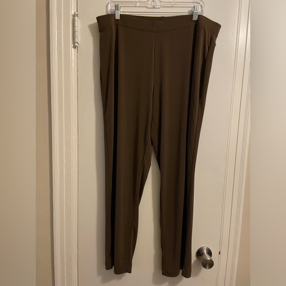 Susan Graver Brown Liquid Knit Pants Size 1XP - Picture 1 of 6